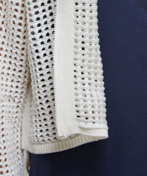 SOFFITTO（ソフィット）の「ジップ付きメッシュ編みニットカーディガン（カーディガン/ボレロ・レディース・オフホワイト/ブルー/ブラック・FREE）」の20枚目の写真