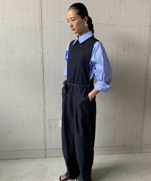 poet バックバックルサロペット　オールインワン　ネイビー　L poet バックバックルサロペット オールインワン ネイビー L poet