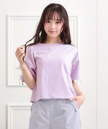 PINK-latte | 袖ラインリボンTシャツ(Tシャツ/カットソー)