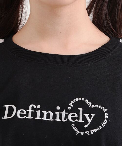 PINK-latte（ピンクラテ）の「袖ラインリボンTシャツ（Tシャツ/カットソー・キッズ・ライトパープル/オフホワイト/ブラック・16/15 /14/13）」の17枚目の写真