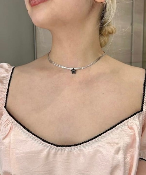 Ray BEAMS(レイビームス)の「LOTUS PINK / Joe Cool ネックレス(ネックレス・レディース・ブラック/ピンク・ONE SIZE)」の7枚目の写真