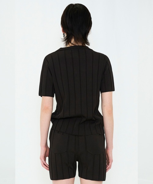 VIAVANDA（ヴィアヴァンダ）の「SMOOTH KNIT POLO SHIRT（ニット/セーター・レディース・アイボリー/チャコール・FREE）」の4枚目の写真