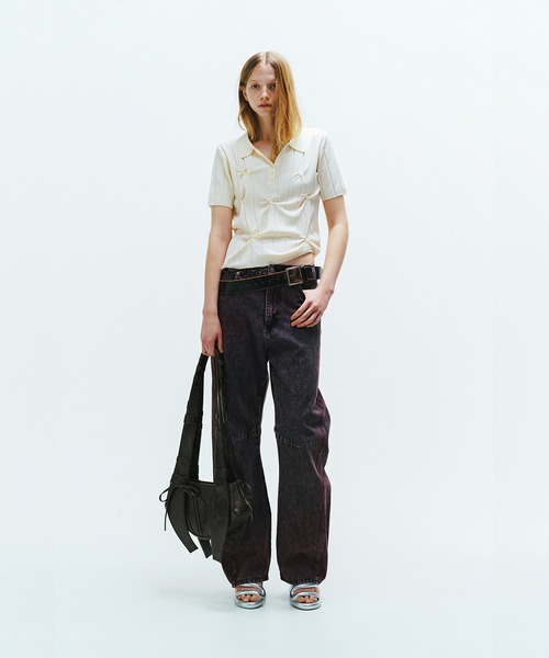 VIAVANDA（ヴィアヴァンダ）の「SMOOTH KNIT POLO SHIRT（ニット/セーター・レディース・アイボリー/チャコール・FREE）」の17枚目の写真