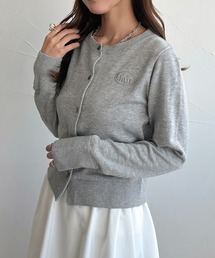 【apres jour clair】ロゴ刺繍カーディガン