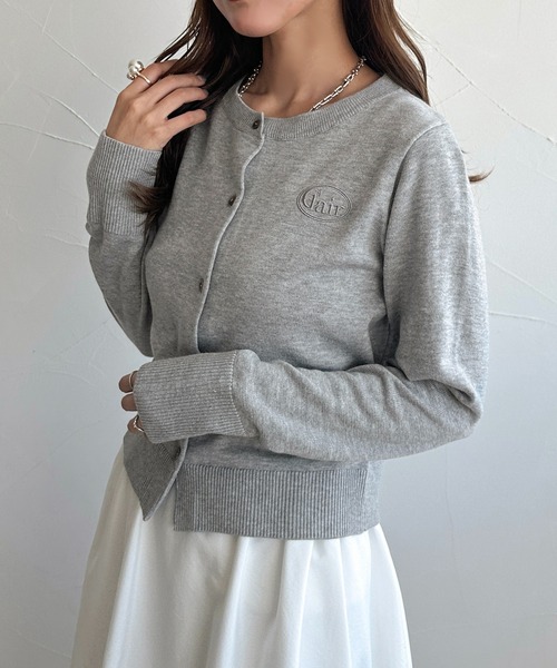 セール】【apres jour clair】ロゴ刺繍カーディガン（カーディガン