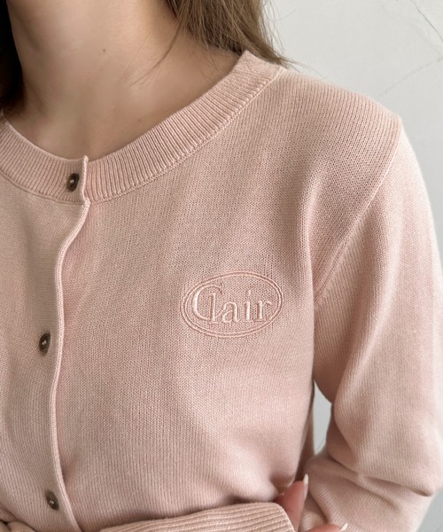 セール】【apres jour clair】ロゴ刺繍カーディガン（カーディガン