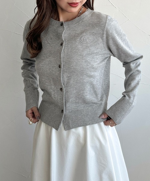 セール】【apres jour clair】ロゴ刺繍カーディガン（カーディガン