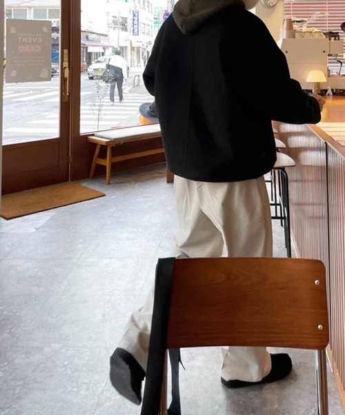 NOWLE（ノウル）の「【NOWLE】ワンタック リラックス コットン スラックス（スラックス・メンズ・オフホワイト/ブラック/ブラウン・MEDIUM/LARGE/X-LARGE）」の10枚目の写真