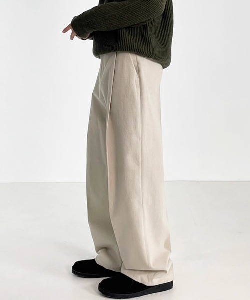 NOWLE（ノウル）の「【NOWLE】ワンタック リラックス コットン スラックス（スラックス・メンズ・オフホワイト/ブラック/ブラウン・MEDIUM/LARGE/X-LARGE）」の19枚目の写真