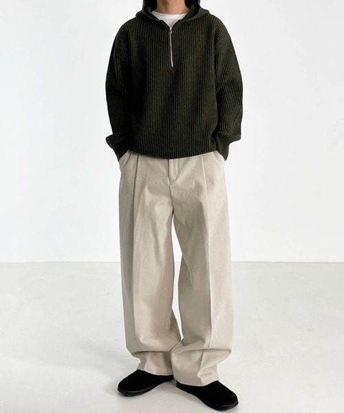 NOWLE（ノウル）の「【NOWLE】ワンタック リラックス コットン スラックス（スラックス・メンズ・オフホワイト/ブラック/ブラウン・MEDIUM/LARGE/X-LARGE）」の22枚目の写真