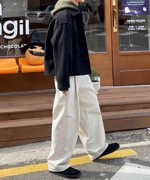 NOWLE（ノウル）の「【NOWLE】ワンタック リラックス コットン スラックス（スラックス・メンズ・オフホワイト/ブラック/ブラウン・MEDIUM/LARGE/X-LARGE）」の9枚目の写真