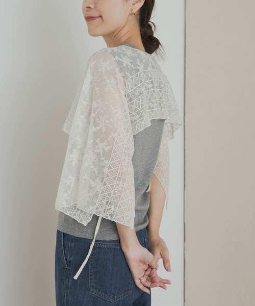 URBAN RESEARCH DOORS（アーバンリサーチドアーズ）の「2WAYレースカバー（ストール/ショール・レディース・ナチュラル・ONE）」の10枚目の写真
