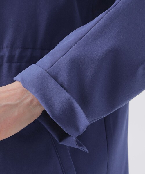 TRANS WORK(トランスワーク)の「【L】【はっ水】【ウォッシャブル】T/Cタッサーノーカラーブルゾン(ノーカラージャケット・レディース・ベージュ/ブルー系その他4・44)」の9枚目の写真