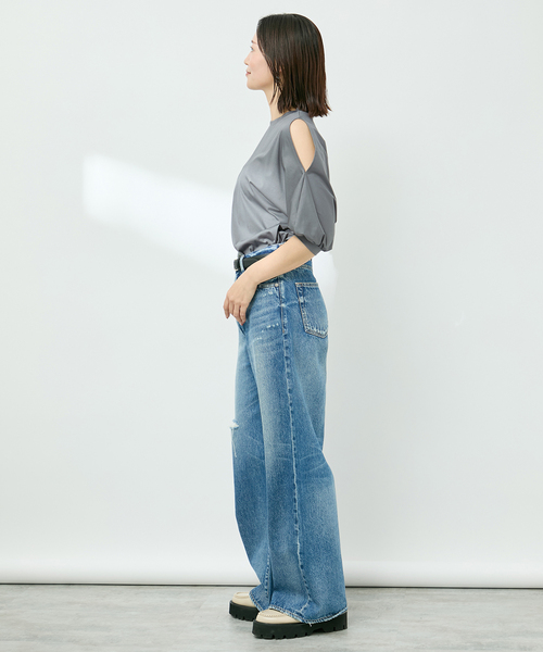 VERMEIL par iena（ヴェルメイユパーイエナ）の「ショールスリットカットソー（Tシャツ/カットソー・レディース・ホワイト/ブラック/チャコールグレー・FREE）」の14枚目の写真