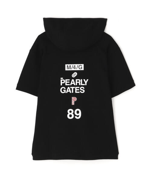 セール】【PEARLY GATES】ネオワッフル半袖フーディプルオーバー