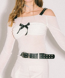 【HOOK】for girls サスペンダーデザイン×フロントリボントップス