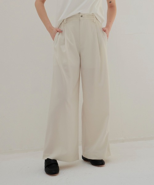 DRESSLAVE(ドレスレイブ)の「chambray effortless wide pants(シャンブレーエフォートレスワイドパンツ)(スラックス・レディース・ホワイト/トップグレー/ブラック・36/38)」の2枚目の写真