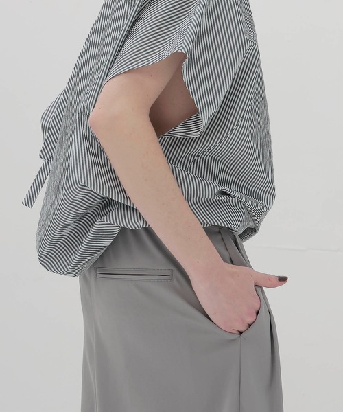 DRESSLAVE(ドレスレイブ)の「chambray effortless wide pants(シャンブレーエフォートレスワイドパンツ)(スラックス・レディース・ホワイト/トップグレー/ブラック・36/38)」の7枚目の写真