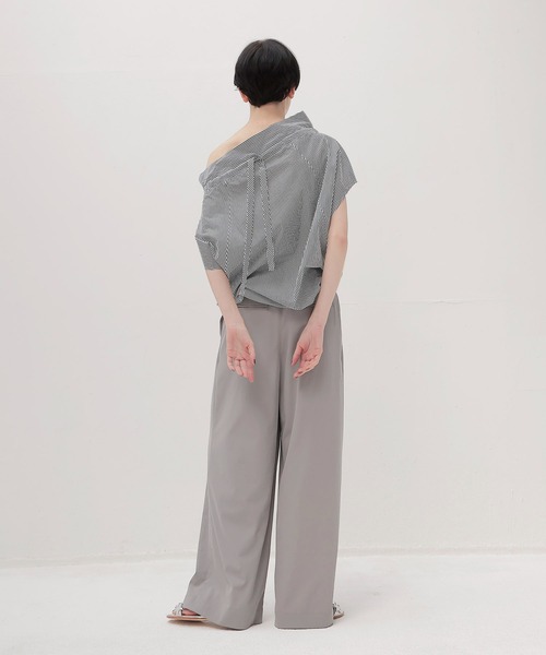 DRESSLAVE(ドレスレイブ)の「chambray effortless wide pants(シャンブレーエフォートレスワイドパンツ)(スラックス・レディース・ホワイト/トップグレー/ブラック・36/38)」の11枚目の写真