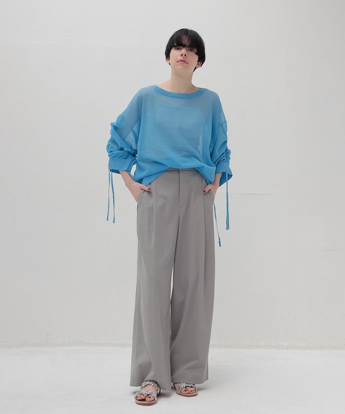 DRESSLAVE(ドレスレイブ)の「chambray effortless wide pants(シャンブレーエフォートレスワイドパンツ)(スラックス・レディース・ホワイト/トップグレー/ブラック・36/38)」の12枚目の写真