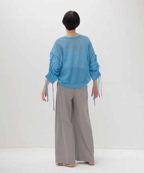 DRESSLAVE(ドレスレイブ)の「chambray effortless wide pants(シャンブレーエフォートレスワイドパンツ)(スラックス・レディース・ホワイト/トップグレー/ブラック・36/38)」の13枚目の写真