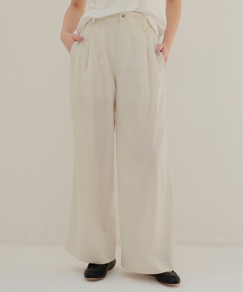 DRESSLAVE(ドレスレイブ)の「chambray effortless wide pants(シャンブレーエフォートレスワイドパンツ)(スラックス・レディース・ホワイト/トップグレー/ブラック・36/38)」の15枚目の写真