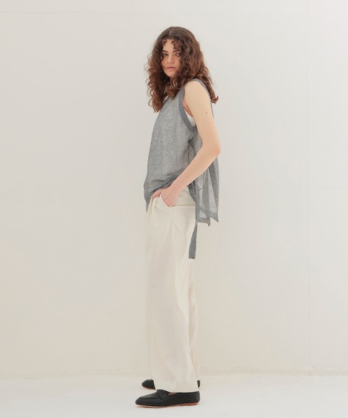 DRESSLAVE(ドレスレイブ)の「chambray effortless wide pants(シャンブレーエフォートレスワイドパンツ)(スラックス・レディース・ホワイト/トップグレー/ブラック・36/38)」の20枚目の写真