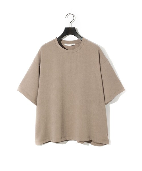 MIDIUMISOLID(ミディウミソリッド)の「MIDIUMISOLID Men’s ハーフスリーブシアーベーシックプルオーバー(Tシャツ/カットソー・メンズ・ベージュ/ブラック・48)」の3枚目の写真