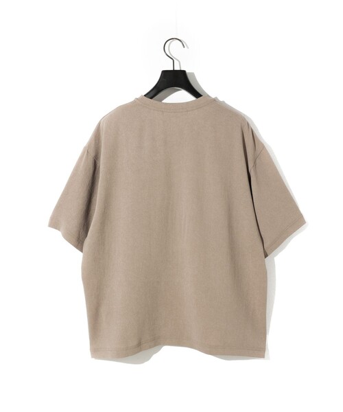 MIDIUMISOLID(ミディウミソリッド)の「MIDIUMISOLID Men’s ハーフスリーブシアーベーシックプルオーバー(Tシャツ/カットソー・メンズ・ベージュ/ブラック・48)」の14枚目の写真