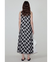 チェック柄 ノースリーブロングワンピース FX25L017【Fano