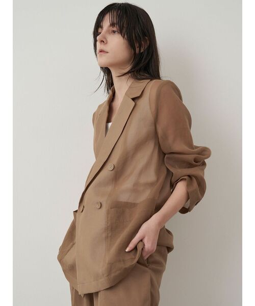 ELENDEEK(エレンディーク)の「シアージャケット(テーラードジャケット・レディース・アイボリー/ミント/ブラウン・FREE)」の5枚目の写真