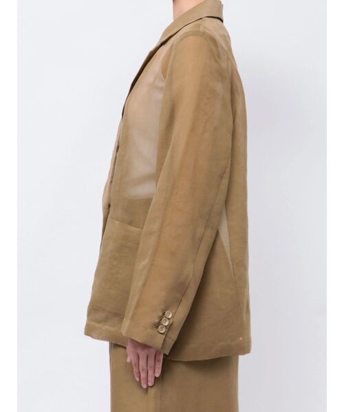 ELENDEEK(エレンディーク)の「シアージャケット(テーラードジャケット・レディース・アイボリー/ミント/ブラウン・FREE)」の14枚目の写真