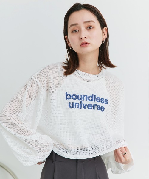 セール】刺繍ロゴ デザイン メッシュプルオーバー（Tシャツ