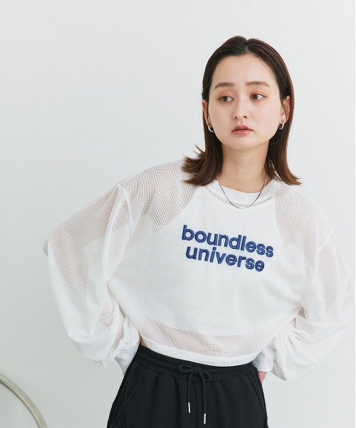 セール】刺繍ロゴ デザイン メッシュプルオーバー（Tシャツ