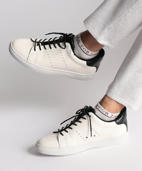 NICOLE CLUB FOR MEN（ニコルクラブフォーメン）の「スリップイン レザースニーカー（スニーカー・メンズ・ブラック/オフホワイト・25.5cm/26.5cm/27.5cm）」の10枚目の写真