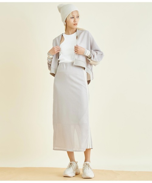 Settimissimo（セッティミッシモ）の「サイドライン カノコ メッシュ ナロー スカート（スカート・レディース・ブラック/ベージュ・FREE）」の22枚目の写真