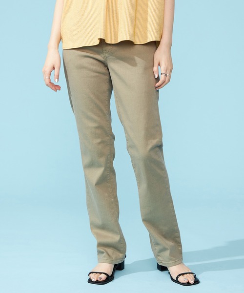 SOMETHING(サムシング)の「SOMETHING SUMMER COOL 涼しいストレートデニムパンツ【涼】(デニムパンツ・レディース・ダークインディゴブルー/ライトカーキ/ブルー・26/27/28/29/30)」の2枚目の写真