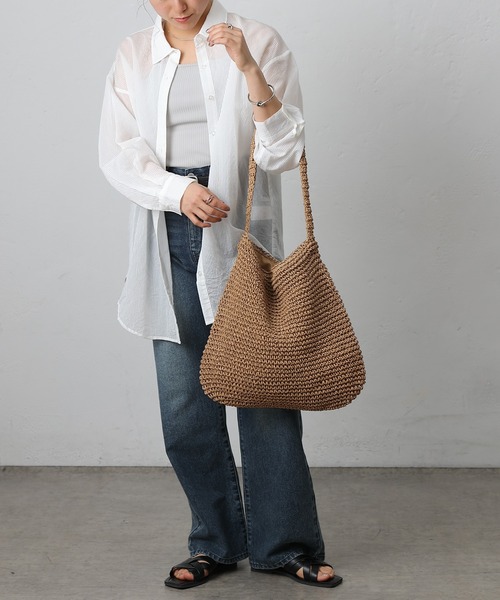 COLONY 2139（コロニートゥーワンスリーナイン）の「ソフトペーパーワンショルダーバッグ（ショルダーバッグ・レディース・ベージュ/ブラウン・FREE）」の12枚目の写真