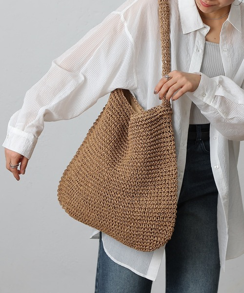 COLONY 2139（コロニートゥーワンスリーナイン）の「ソフトペーパーワンショルダーバッグ（ショルダーバッグ・レディース・ベージュ/ブラウン・FREE）」の8枚目の写真