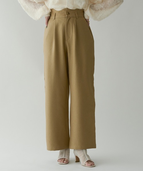 Ambre Neige（アンブルネージュ）の「wave design straight pants / ウェーブデザインストレートパンツ（その他パンツ・レディース・アイボリー/ベージュ/ダークブラウン・MEDIUM/SMALL）」の3枚目の写真