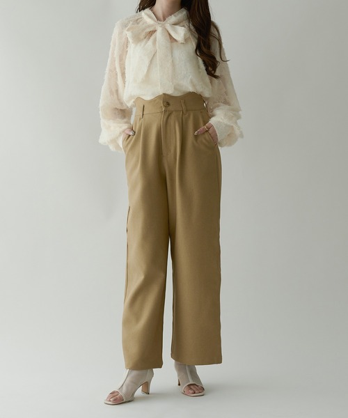 Ambre Neige（アンブルネージュ）の「wave design straight pants / ウェーブデザインストレートパンツ（その他パンツ・レディース・アイボリー/ベージュ/ダークブラウン・MEDIUM/SMALL）」の15枚目の写真
