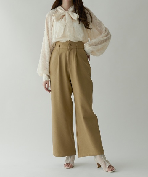 Ambre Neige（アンブルネージュ）の「wave design straight pants / ウェーブデザインストレートパンツ（その他パンツ・レディース・アイボリー/ベージュ/ダークブラウン・MEDIUM/SMALL）」の16枚目の写真