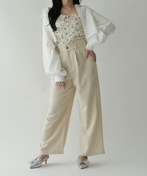 Ambre Neige（アンブルネージュ）の「wave design straight pants / ウェーブデザインストレートパンツ（その他パンツ・レディース・アイボリー/ベージュ/ダークブラウン・MEDIUM/SMALL）」の6枚目の写真