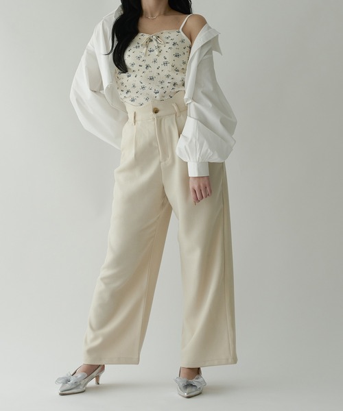 Ambre Neige（アンブルネージュ）の「wave design straight pants / ウェーブデザインストレートパンツ（その他パンツ・レディース・アイボリー/ベージュ/ダークブラウン・MEDIUM/SMALL）」の7枚目の写真