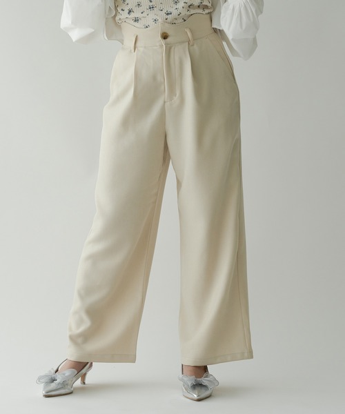 Ambre Neige（アンブルネージュ）の「wave design straight pants / ウェーブデザインストレートパンツ（その他パンツ・レディース・アイボリー/ベージュ/ダークブラウン・MEDIUM/SMALL）」の4枚目の写真