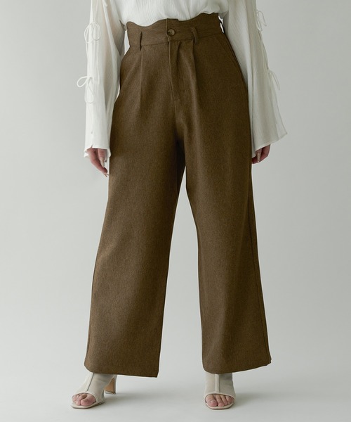 Ambre Neige（アンブルネージュ）の「wave design straight pants / ウェーブデザインストレートパンツ（その他パンツ・レディース・アイボリー/ベージュ/ダークブラウン・MEDIUM/SMALL）」の8枚目の写真