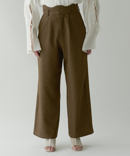 Ambre Neige（アンブルネージュ）の「wave design straight pants / ウェーブデザインストレートパンツ（その他パンツ・レディース・アイボリー/ベージュ/ダークブラウン・MEDIUM/SMALL）」の10枚目の写真