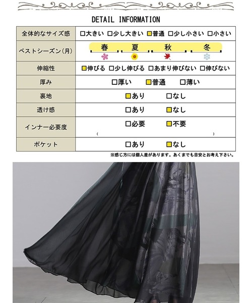 GOLDJAPAN(ゴールドジャパン)の「アート柄レイヤードサロペットワンピース【大きいサイズ対応】(ワンピース・レディース・ブラック・LL~3L/4L~5L)」の19枚目の写真