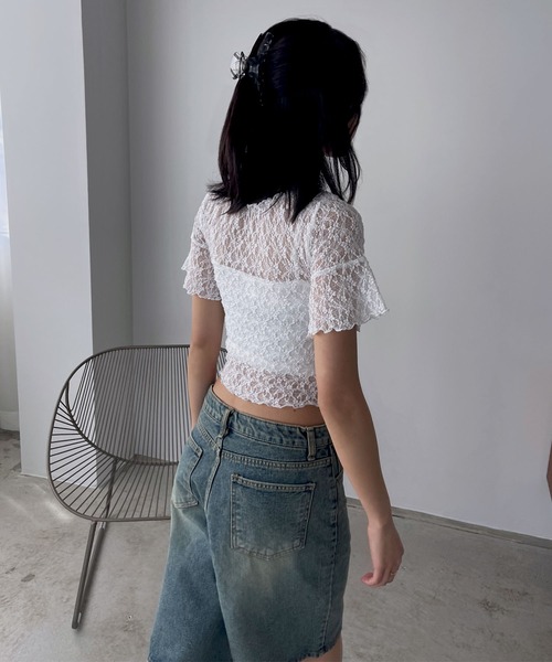 FOLLOWIN（フォロウィン）の「【サイズが選べるハーフパンツ】【 2color ／ ３size】ヴィンテージライクベーシックハーフデニムパンツ（デニムパンツ・レディース・ブルー系その他/ブルー・MEDIUM/SMALL/LARGE）」の5枚目の写真