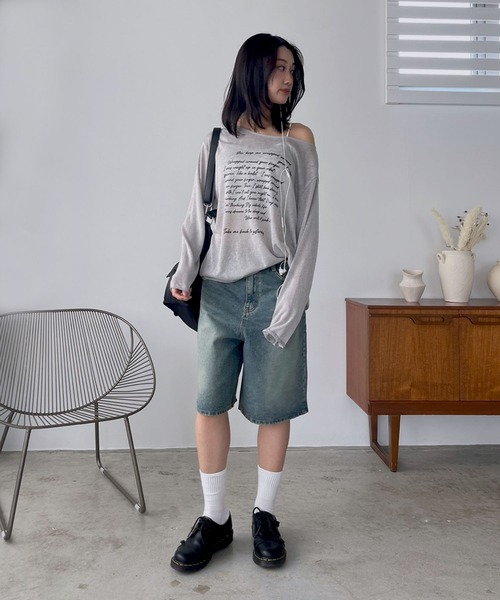 FOLLOWIN（フォロウィン）の「【サイズが選べるハーフパンツ】【 2color ／ ３size】ヴィンテージライクベーシックハーフデニムパンツ（デニムパンツ・レディース・ブルー系その他/ブルー・MEDIUM/SMALL/LARGE）」の18枚目の写真